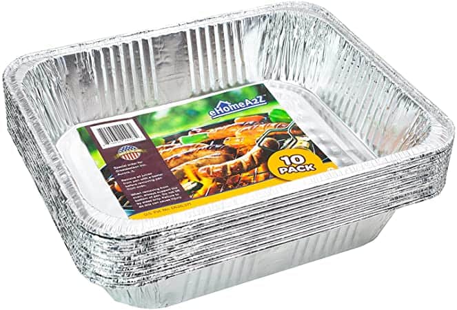 luminum Pans 9x13 Disposable Baking Tin Foil Pan Half Size, (10 Pack) Cooking, Roasting, Broiling, Bakeware, Storing, Prepping Food, Heating, Crawfish Trays